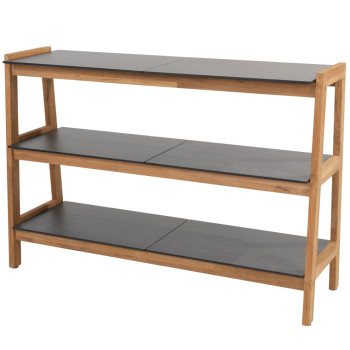 Liv rack natural teak with 3 HPL shelfs