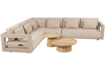 Metropolitan Latte Eck-Loungeset mit Pablo Couchtischen