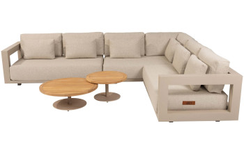 Metropolitan Latte Eck-Loungeset mit Volta Couchtischen
