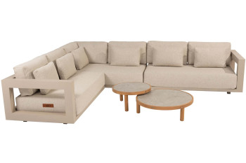 Metropolitan Latte Eck-Loungeset mit Finn Couchtischen