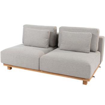 Paradiso upholstery 2 seater bench teak with 6 cushions