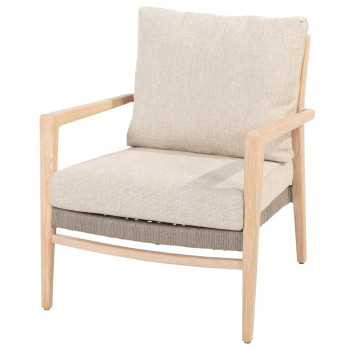 Julia low dining chair brushed teak with 2 cushions