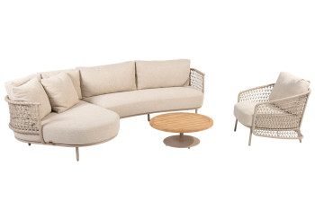 Sardinia Chaise-Loungeset mit Puccini Loungesessel und Volta Couchtisch