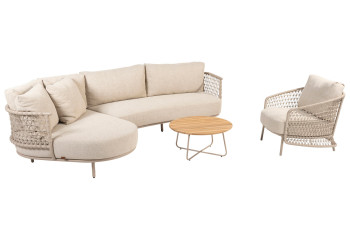 Sardinia Chaise-Loungeset mit Puccini Loungesessel und Verdi Couchtisch