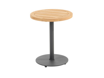 Volta natural teak side table central leg Anthracite 45 x 55 cm