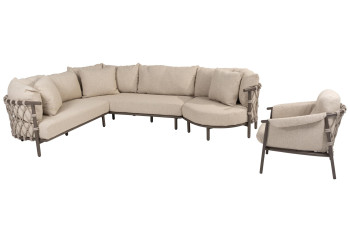 Ezra Eck-Loungeset mit Loungesessel