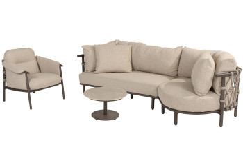 Ezra Loungesofa mit Loungesessel und Boaz Couchtisch