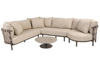 Ezra Eck-Loungeset mit Boaz Salontisch