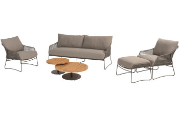 Moretti Stuhl-Bank Loungeset mit Hocker und Volta Couchtischen