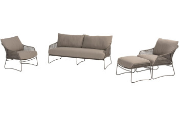 Moretti Stuhl-Bank Loungeset mit Hocker