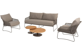 Moretti Stuhl-Bank Loungeset mit Volta Couchtischen