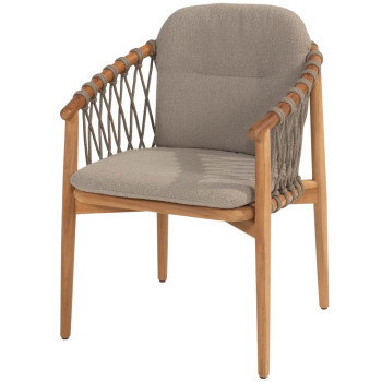 Nora dining chair natural teak with complete cushion set