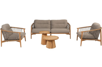 Nora Stuhl-Bank Loungeset mit Pablo Couchtischen