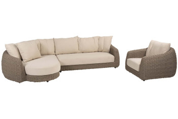 Maxime Chaise-Loungeset mit Stuhl