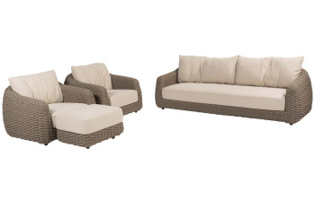 Maxime Stuhl-Bank Loungeset mit Hocker