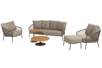 Jura Loungeset mit Hocker und Volta Couchtischen