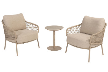 Sardinia Low-Dining Bistro-Set mit Boaz Sidetable