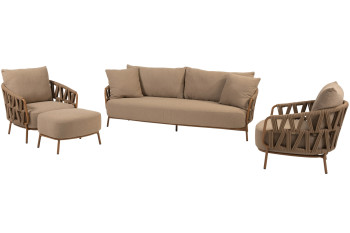 Biarritz Lounge-Set mit Stuhl, Bank und Hocker