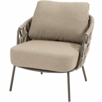 Mallorca low dining chair terre with 2 cushions