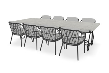 Dekton Rechteckiger Sabbia Tisch Toulouse mit Calpi dining Stühlen