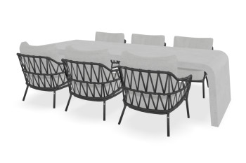 Betonoptik Rechteckiger Liv Low-dining Tisch Liv mit Calpi low dining Stühlen