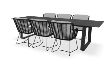 Dekton Rechteckiger Bromo Tisch Elko mit Fabrice Stühlen