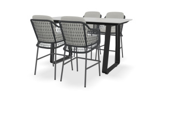 Dekton Rechteckiger Entzo Bartisch Elko mit Tramonti Stühlen