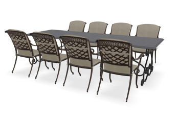 Rechteckiger Belgischer Blaustein Tisch Paris mit Favola Stühlen