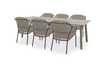 Dekton Rechteckiger Trevi Tisch Imperia mit Capalbio Stühlen