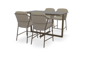 Dekton Rechteckiger Grafite Bartisch Ferno mit Capalbio bar chair Stühlen