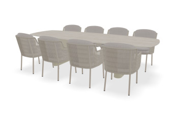 Dekton Rechteckiger Bootsformiger Nebu Tisch Carissimo mit Bernini Stühlen