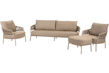 Calma Latte Stuhl-Bank-Loungeset mit Hocker