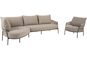 Calma Terre Chaise-Longue-Loungeset mit Loungesessel