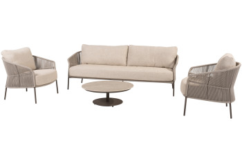 Florence Stuhl-Bank-Loungeset mit Boaz Couchtisch