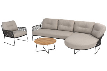 Rhodos Chaise-Loungeset mit Loungesessel und Verdi Beistelltisch