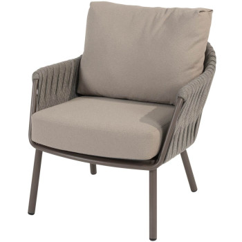 Cannes low dining chair terre with 2 cushions