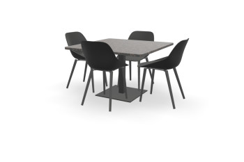 Granit Quadratischer Tan Brown Tisch Arco mit Galati Stühlen