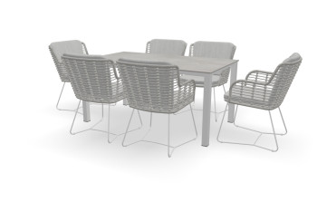 Dekton Rechteckiger Soke Tisch Standard 60 mm mit Fabrice Stühlen