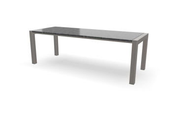 Granit Rechteckiger Steel Grey Tisch Seitenlieger Edelstahl