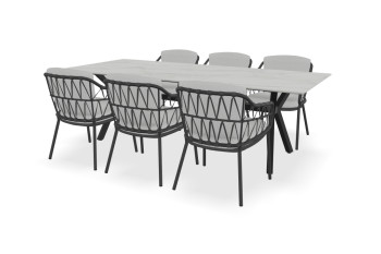 Dekton Rechteckiger Morpheus Tisch Teano mit Calpi Stühlen