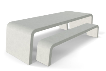 Liv Betonoptik-Gartentisch mit zwei Betonoptik-Bänken
