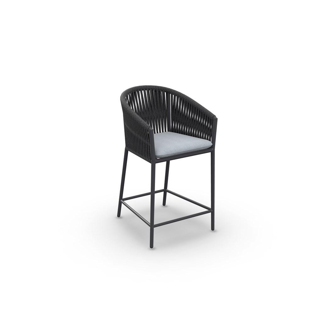 Fortuna Rope Bar Chair With Arms Alu Charcoal Mat Rope Straight