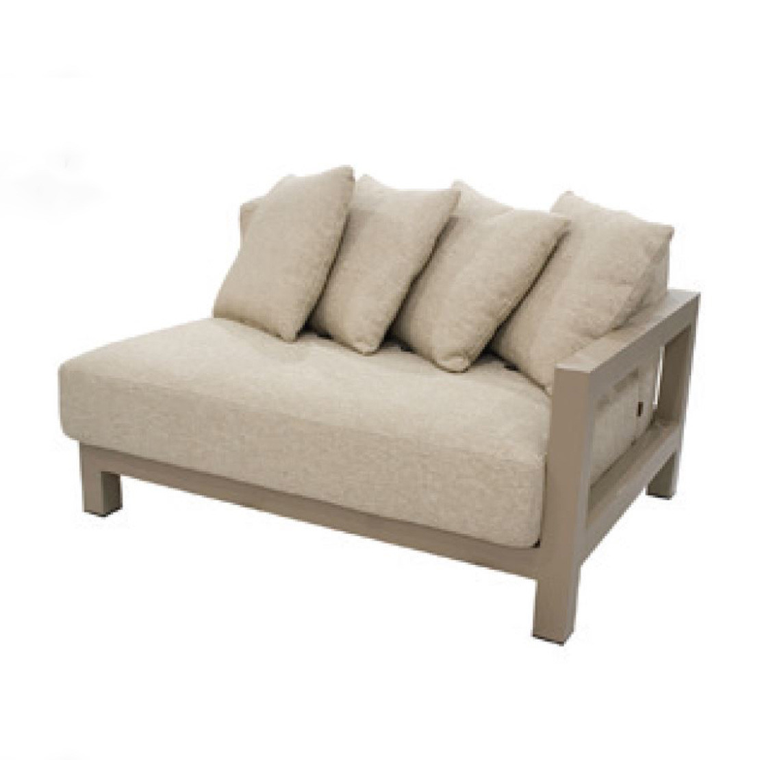 Raffinato living bench 1.5 seater left latte with 6 cushions
