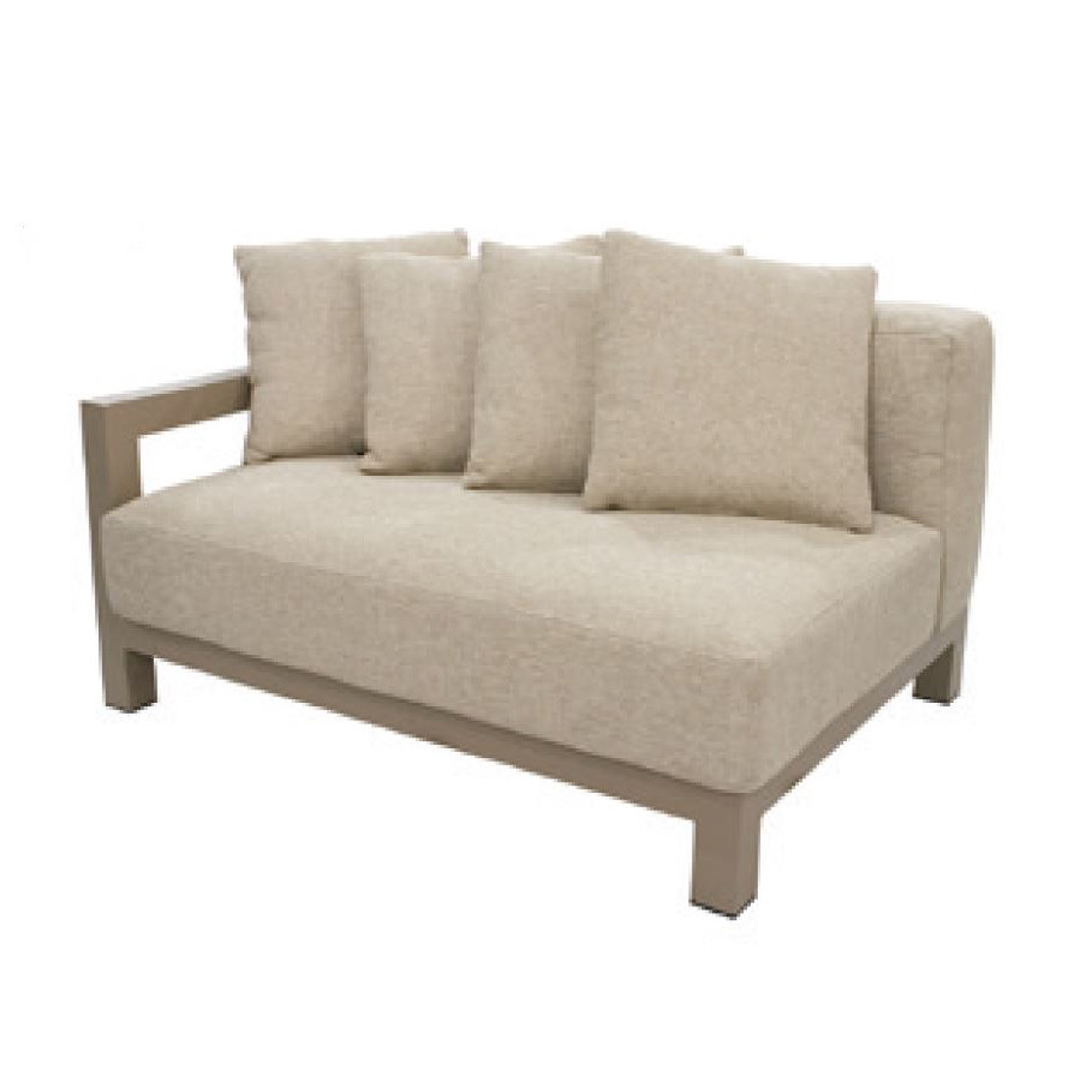 Raffinato living bench 1.5 seater right latte with 6 cushions