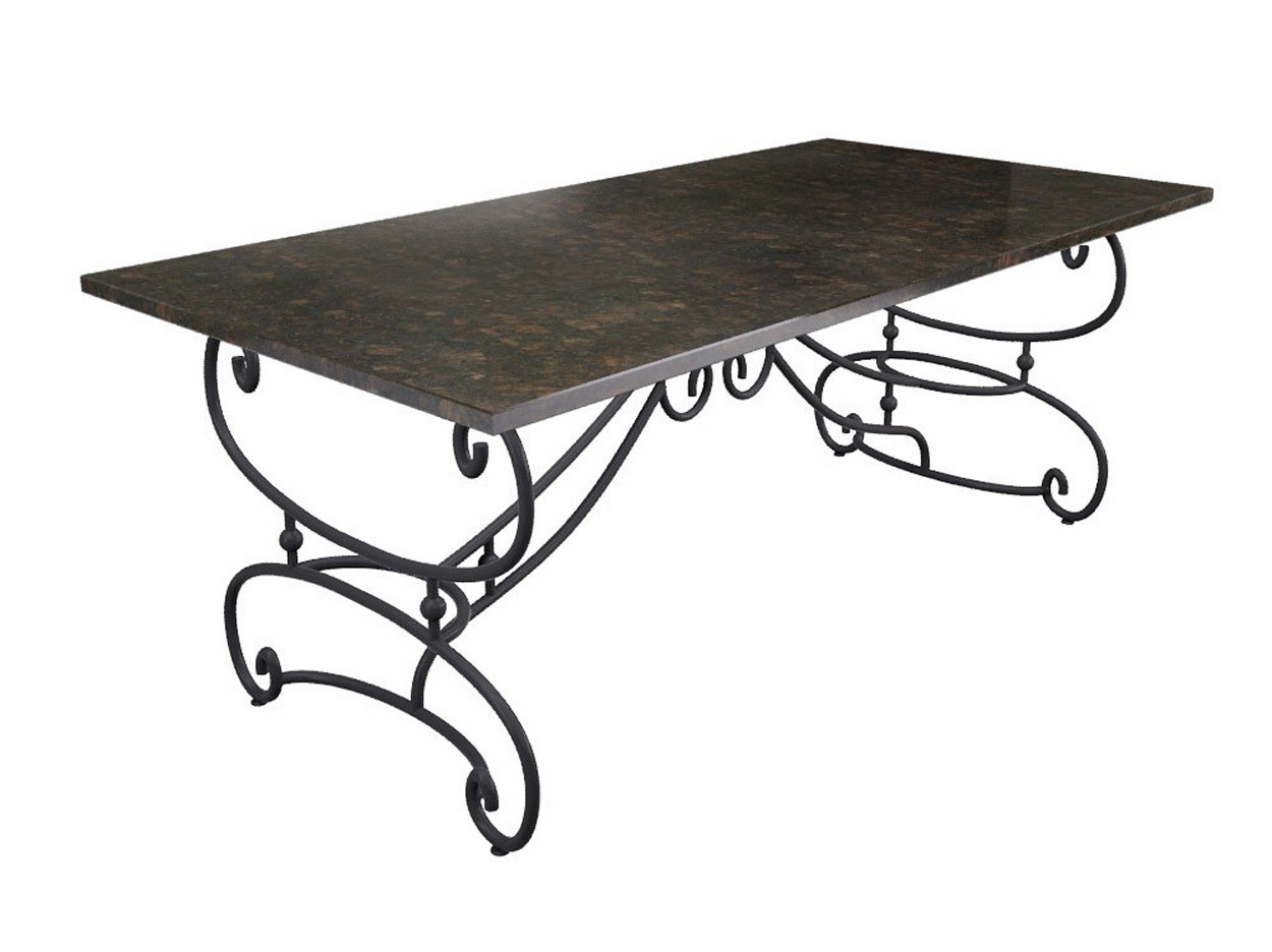 Schmiedeeisen Tisch mit Steinplatte