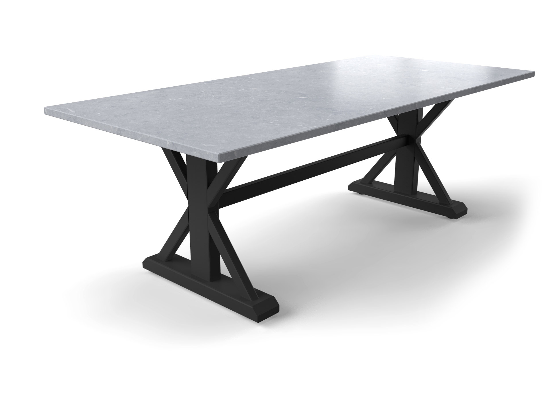 Robuster Gartentisch mit Tischplatte aus Hartstein in Betonoptik