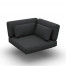 Lounge Cushion Seat + Back + Deco Corner Sunbrella Sooty