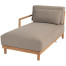 Marie chaise lounge right arm natural teak with 3 cushions