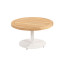 Volta natural teak coffee table central leg White 60 x 35 cm