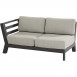 Meteoro modular 2 seater bench R arm with 4 cushions Anthracite